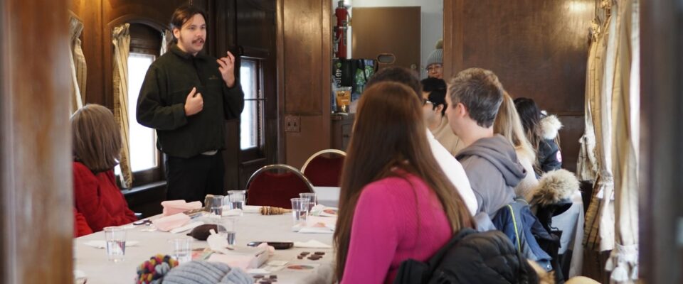 Chocolate tasting on a vintage railcar